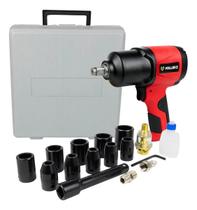 Kit Chave Impacto Pneumática 1/2 Com 17 Peças 600nm Martelo Duplo 10 Soquetes Vollekz Kit Chave Impacto Pneumática 1/2 Com 17 Peças 600nm Martelo Duplo 10 Soquetes Vollekz