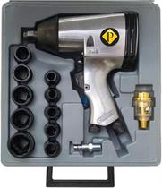 Kit Chave Impacto Pneumática 1/2 polegadas Parafusadeira Industrial Pistola soquete 14 Peças