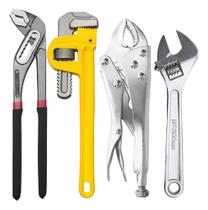 Kit Chave Inglesa + Alicate Bomba + Grifo + Alicate Pressão