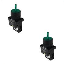 Kit Chave Seletora Iluminada Plástica XB2 EK2361 220Vca 1NA 2 Posições Verde