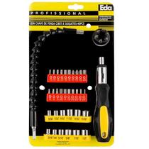 Kit Chave Soquetes e bits Com 40 Pçs Cabo Flexivel intercambiável EDA