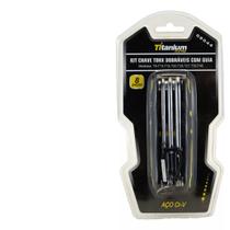 Kit Chave Torx Dobraveis 8 peças T9,T10,T15,T20,T25,T27,T30,T40 CRV Titanium