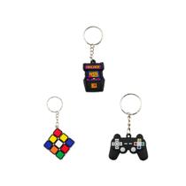 Kit Chaveiro 12 Pçs Fliperama Arcade Cubo Mágico e Controle Kit Chaveiro 12 Pçs Fliperama Arcade Cubo Mágico e Controle