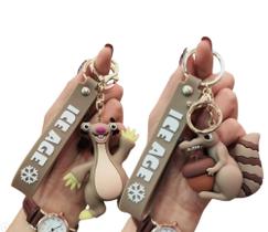 Kit Chaveiro A Era Do Gelo Sid e Scrat Personagem Desenho Chave Carro Bolsa Presente