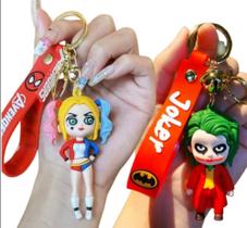 Kit Chaveiro Arlequina e Coringa Personagem Coleção Chave Carro Bolsa Presente