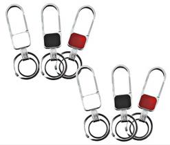 Kit Chaveiro Metal Cromado Mosquetão 2 Argolas Personalizável 24013