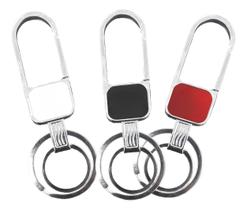 Kit Chaveiro Metal Cromado Mosquetão 2 Argolas Personalizável 24013