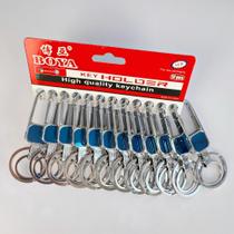 Kit Chaveiro Metal Cromado Mosquetão 2 Argolas Personalizável 24013