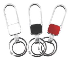 Kit Chaveiro Metal Cromado Mosquetão 2 Argolas Personalizável 24013
