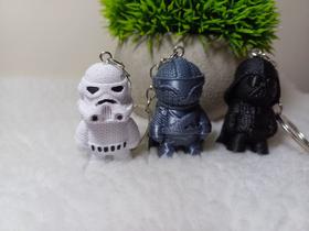Kit chaveiros - Darth Vader, Mandalorian e Stormtrooper estilo Amigurumi em impressão 3D