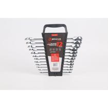 KIT CHAVES COMBINADAS CATRACA 12 PCS 8 a 19mm CROMO VANADIO
