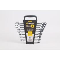 Kit Chaves Combinadas com Catraca c/ 12 Peças Titanium Platina 8,9,10,11,12,13,14,15,16,17,18,19MM