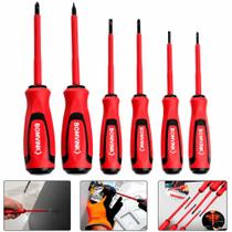 Kit Chaves Fenda e Philips 6 Peças Imantadas Isoladas BOM3110 Kit Chaves Fenda e Philips 6 Peças Imantadas Isoladas BOM3110