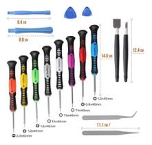 Kit Chaves Ferramentas Abrir Celular Tablet 16 Peças Uso Profissional