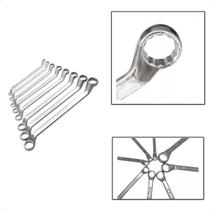 Kit Chaves Fixas Estrela Jogo 8Pçs 6a22mm Aço Cromo Vanádio