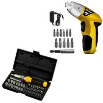 Kit Chaves Jogo Catraca 40 Peças + Parafusadeira Com 11 Bits Kit Chaves Jogo Catraca 40 Peças + Parafusadeira Com 11 Bits