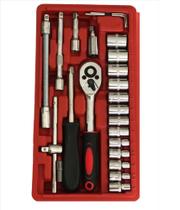 Kit Chaves Jogo Catraca Reversível Soquetes 46 Pç + Maleta