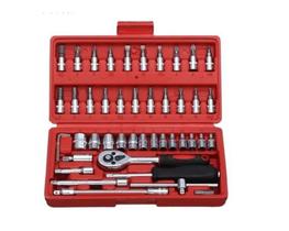 Kit Chaves Jogo Catraca Reversível Soquetes 46 Pç + Maleta