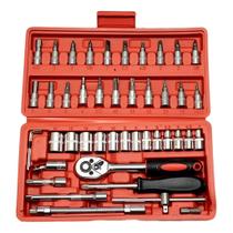 Kit Chaves Jogo Catraca Reversível Soquetes 46 Pç Maleta