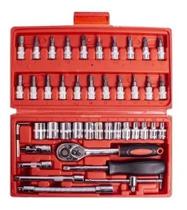 Kit Chaves Jogo Catraca Reversível Soquetes 46 Peças Maleta Kit Chaves Jogo Catraca Reversível Soquetes 46 Peças Maleta