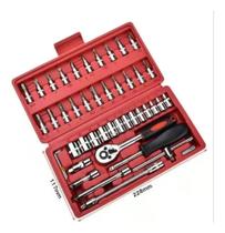 Kit Chaves Jogo Catraca Reversível Soquetes 46 Peças Maleta