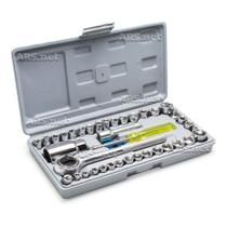 Kit Chaves Jogo Catraca Reversível Soquetes Maleta 40 Pçs