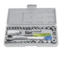 Kit Chaves Jogo Catraca Reversível Soquetes Sextavados Pito 40 Peças Maleta
