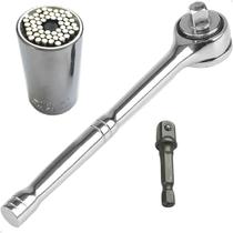 Kit Chaves Soquete Universal Aço CrV para Reparos e Oficina - Ferramenta Profissional Kit Chaves Soquete Universal Aço CrV para Reparos e Oficina - Ferramenta Profissional