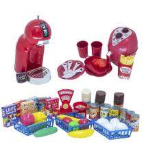 Kit Chef Brinquedo Comidinhas Eletro Mercado Completo 47pç Kit Chef Brinquedo Comidinhas Eletro Mercado Completo 47pç