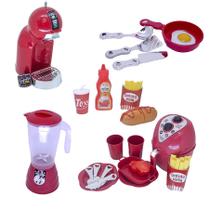 Kit Chef Brinquedo Comidinhas Eletro Panela Talheres 51pç Kit Chef Brinquedo Comidinhas Eletro Panela Talheres 51pç