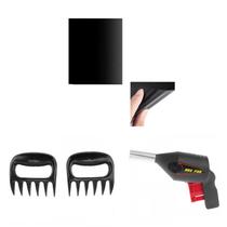 Kit Chef Churrasco Manta Teflon + Assoprador + Garra de Urso Kit Chef Churrasco Manta Teflon + Assoprador + Garra de Urso
