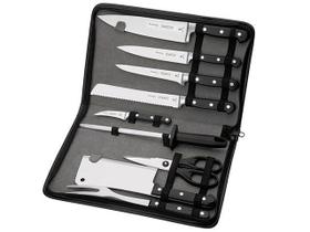 Kit Chef com Lâminas em Aço Inox e Cabos em Policarbonato e Fibra de Vidro com Estojo 10 Peças Tramontina