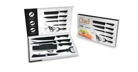 Kit chef facas e acessorios 6 peças - preto - brasfooot Kit chef facas e acessorios 6 peças - preto - brasfooot