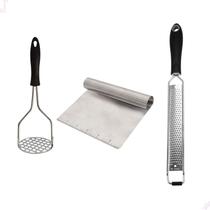 Kit Chef Ralador Zester Fino - Espátula Inox - Amassador De Batatas Rita Lobo