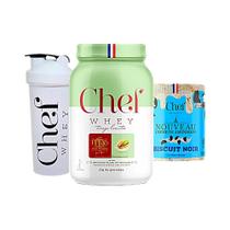 Kit Chef Whey 800g Pasta de Amendoim 600g Coqueteleira Chef Whey