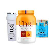 Kit Chef Whey 800g Pasta de Amendoim 600g Coqueteleira Chef Whey