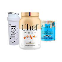 Kit Chef Whey 800g Pasta de Amendoim 600g Coqueteleira Chef Whey