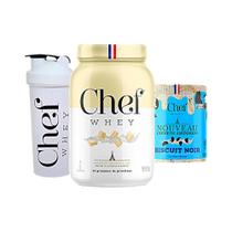 Kit Chef Whey 800g Pasta de Amendoim 600g Coqueteleira Chef Whey