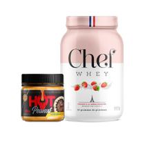 Kit Chef Whey 907g + Pasta De Amendoim 500g Hot Fit