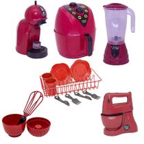 Kit Chefe Brinquedo Cozinha Air Fryer Louça Cafeteira 16pç Kit Chefe Brinquedo Cozinha Air Fryer Louça Cafeteira 16pç