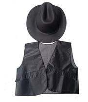 KIT CHEPEU E COLETE COWBOY Preto INFANTIL MENINO LUXO