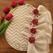 Kit Chevron bege sousplat jogo completo supla base 2 pç cada