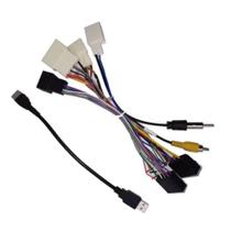 Kit Chicote de ligação + Adaptador Antena + Plug P/Interface de Volante e Chicote P/Auto-Falante C/USB + RCA - EXC TO-07