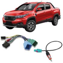 Kit Chicote de Ligação + Chicote Adaptador de Antena Fiat Strada 2020 2021 2022 2023