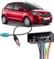 Kit Chicote de Ligação + Chicote Adaptador de Antena Ford Ka 2015 2016 2017 2018