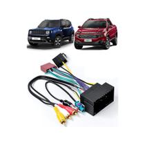 Kit Chicote de Ligação + Chicote Adaptador de Antena Jeep Renegade 2015 2016 2017 2018 Fiat Toro 2016 2017 2018 Novo Bravo 2015 2016 2017 2018