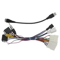 Kit Chicote de ligação e Adaptador Antena e Chicote Ligação Interface Volante Conector USB e RCA Câmera Ré