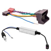 Kit Chicote de Ligação Quadrilock + Chicote Adaptador de Antena Peugeot Citroen VW Jetta com Iso