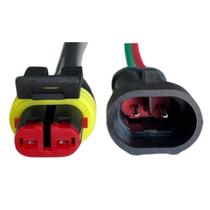 Kit Chicote Plug Conector Para Adaptação Impermeável 2 Vias Kit Chicote Plug Conector Para Adaptação Impermeável 2 Vias