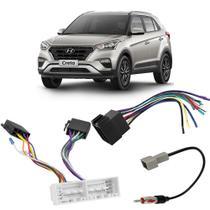 Kit Chicote Rádio Som Automotivo Plug And Play Hyundai Creta 2016 2017 2018 2019 2020 2021